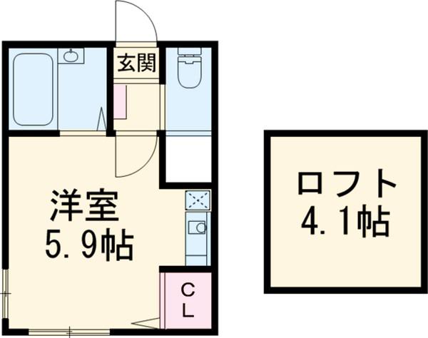 ロフトステージ壱番館(ワンルーム/2階)の間取り写真