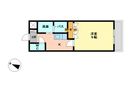 ユースパレスⅠ(1K/1階)の間取り写真