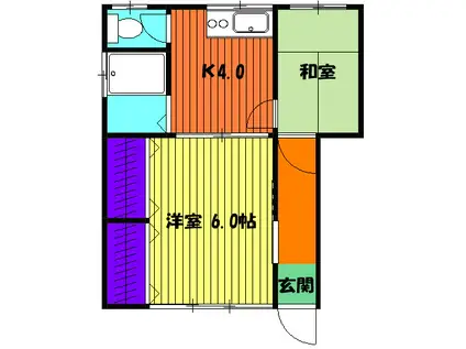 スターハイツ(2K/1階)の間取り写真