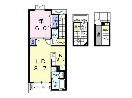 グレイスヒルズ(1LDK/3階)の間取り写真