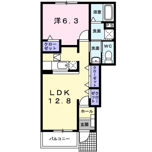 フェイバーレジデンスⅠ(1LDK/1階)の間取り写真