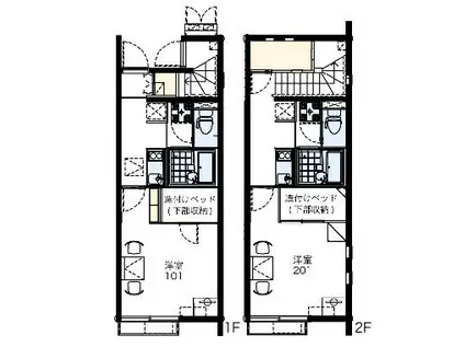 レオネクストフジヤマA(1K/2階)の間取り写真