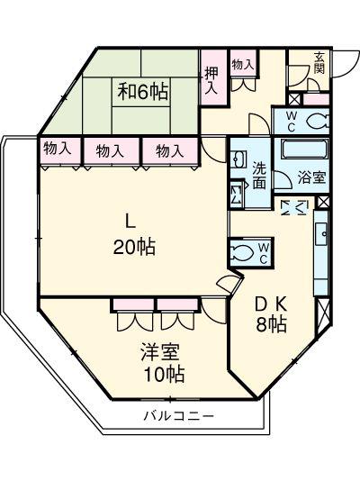 神代バタニカルガーデンズマンション(4DK/3階)の間取り写真