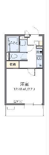クレイノ浪華Ⅳ(1K/1階)の間取り写真