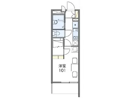レオパレスシャンテ三国本町Ⅱ(1K/2階)の間取り写真