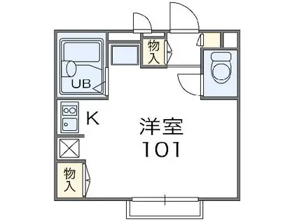 レオパレス上野西(1K/2階)の間取り写真