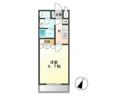 PURE HEART(1K/1階)の間取り写真