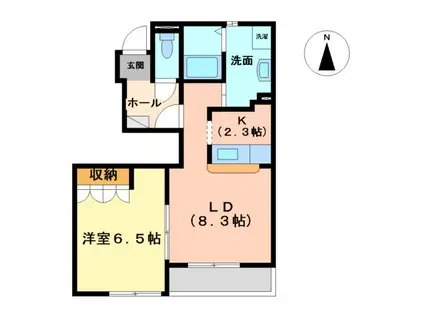 グランド・ロコ(1LDK/1階)の間取り写真