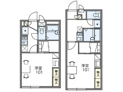 レオパレスクゥラージュ(1K/1階)の間取り写真