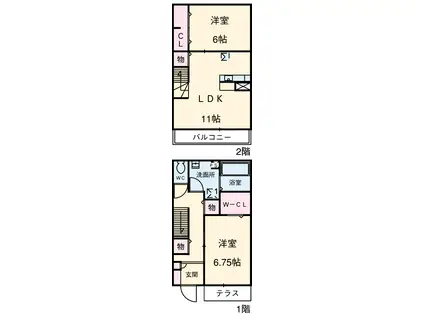 メゾン・ラマージュ(2LDK)の間取り写真