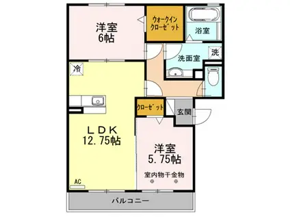 ウィズ ウィンド(2LDK/2階)の間取り写真