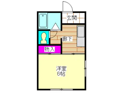 ロワール駿河台(1K/2階)の間取り写真