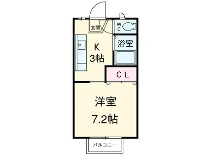 エスペランサ(1K/2階)の間取り写真