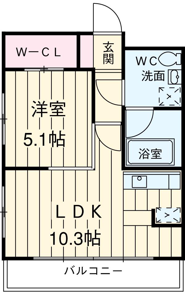 ダイワティアラ村上Ⅲ(1LDK/8階)の間取り写真