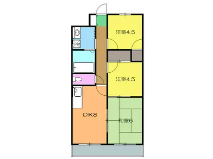 セジュール(3DK/2階)の間取り写真