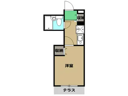 シャトレ武蔵野(ワンルーム/1階)の間取り写真