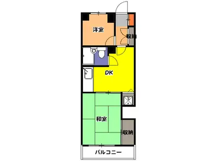 武蔵野パークマンション(2DK/2階)の間取り写真