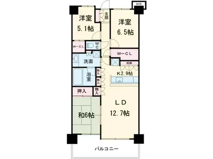 ルネ花小金井(3LDK/4階)の間取り写真