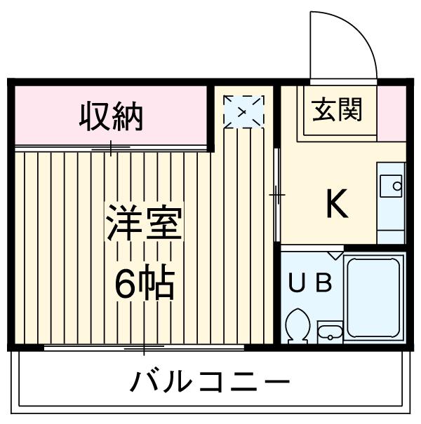国分寺コスモ(1K/3階)の間取り写真