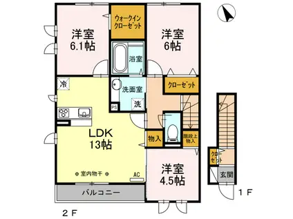 アウローラスズキ(3LDK/2階)の間取り写真