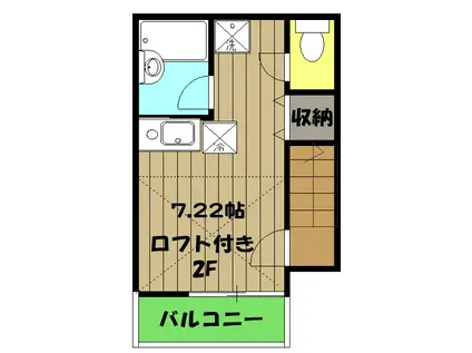 ドリームコート南平(ワンルーム/2階)の間取り写真