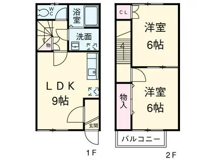 DUPLEX 俊(2LDK)の間取り写真