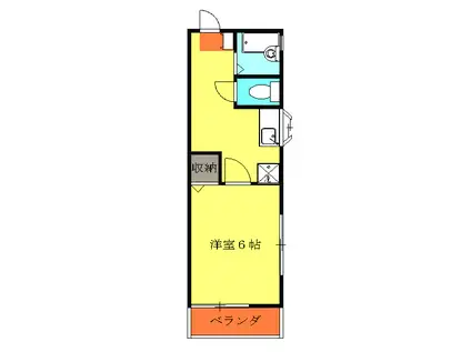 ヒルサイドテラスるま(1DK/1階)の間取り写真