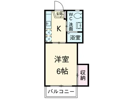 ハイツ・アマノA(1K/2階)の間取り写真