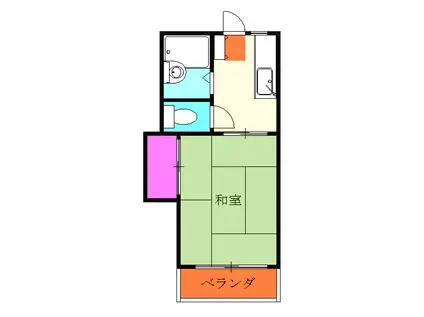 ハイツ・アマノA(1K/2階)の間取り写真