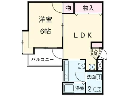 ニューフォレスト(1LDK/2階)の間取り写真