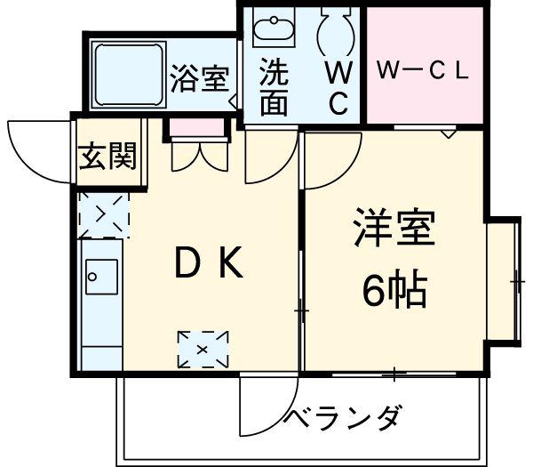 ニューフォレスト(1DK/4階)の間取り写真