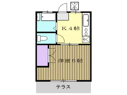 シティハイムグリーン成城(1K/1階)の間取り写真