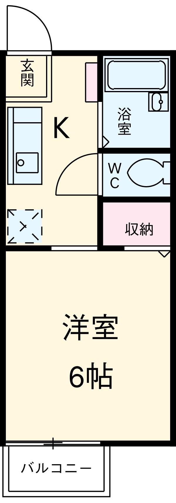 ミクニハイツⅡ(1K/1階)の間取り写真
