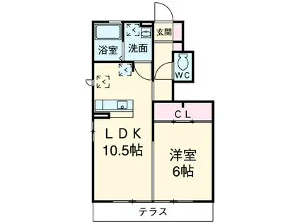 ガーデン久我山(1LDK/1階)の間取り写真