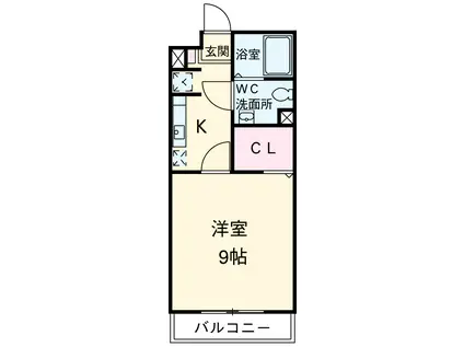 アクシス(1K/2階)の間取り写真