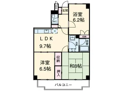 エスポワール小金井(3DK/6階)の間取り写真
