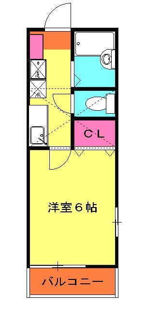 グランドステージ横須賀(1K/2階)の間取り写真