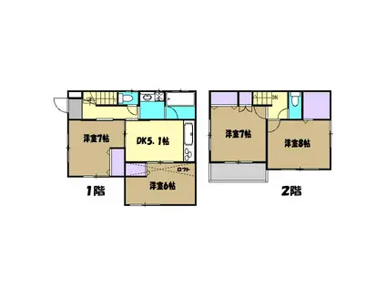 中央本線 東小金井駅 徒歩12分 2階建 築24年(4DK)の間取り写真