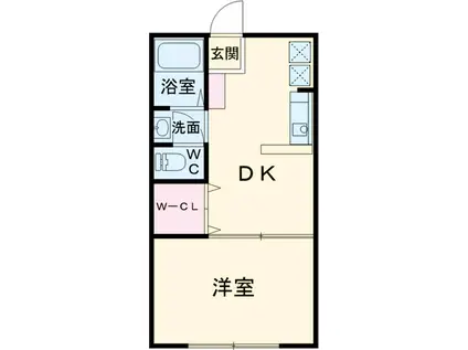 OCTOハイム(1DK/1階)の間取り写真