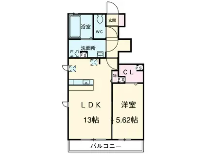 パナックスⅡ(1LDK/1階)の間取り写真