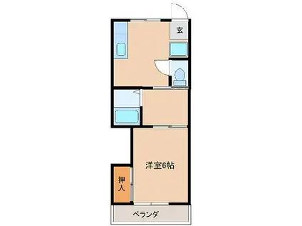 みやこ荘(2K/1階)の間取り写真