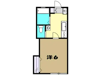 パーシモン・ヒルズ(1K/1階)の間取り写真