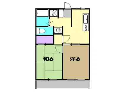 ベルメゾン桜上水(2DK/2階)の間取り写真