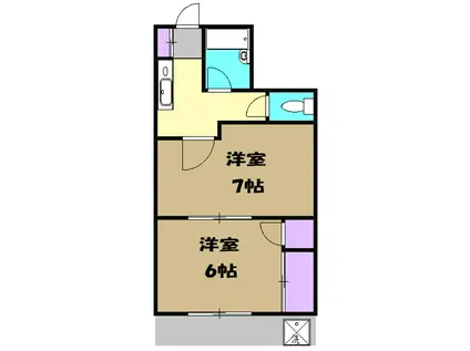 メゾン・カルム(2K/1階)の間取り写真