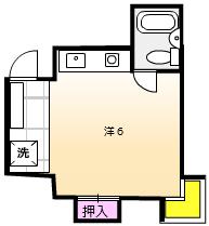 シティパレス横浜鶴間Ⅱ(ワンルーム/2階)の間取り写真