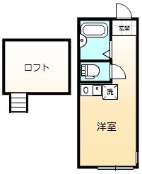 プライムテラス南林間(ワンルーム/2階)の間取り写真
