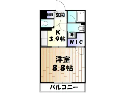 ベルコリーヌⅡ(1K/2階)の間取り写真