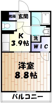 ベルコリーヌⅡ(1K/2階)の間取り写真