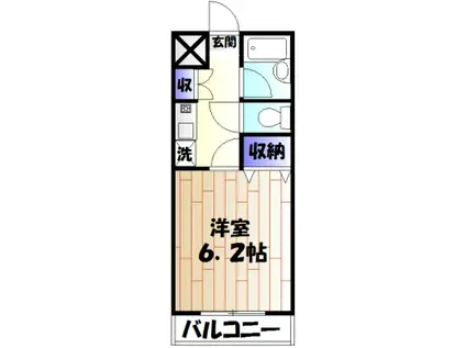 コスモヒルズ橋本Ⅰ(1K/3階)の間取り写真