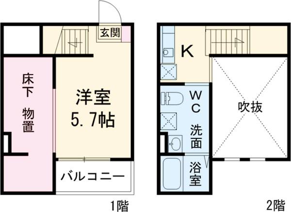 ウィーン・ベルⅡ(ワンルーム/1階)の間取り写真